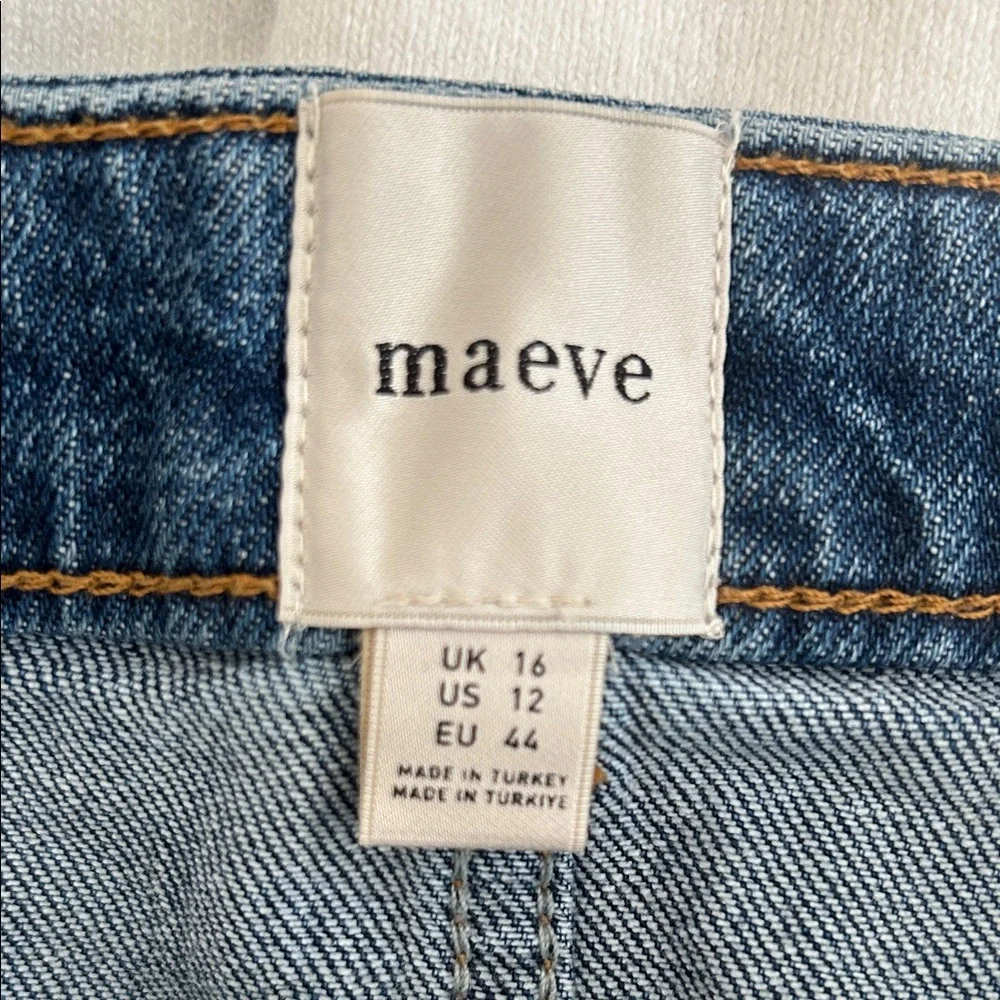 Maeve Dark Blue Button-Front Mini Skirt - Picture 3 of 4